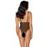 Cottelli - tikitud, avatud pitsist body (must-lilla)  - M