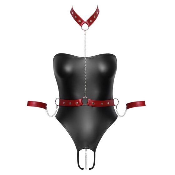 Cottelli Bondage - matt body karrögzítőkkel (must ja punane)