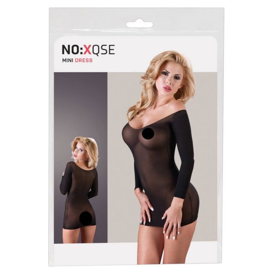 NO:XQSE - Pikkade varrukatega, läbipaistev kleit - must (S-L)