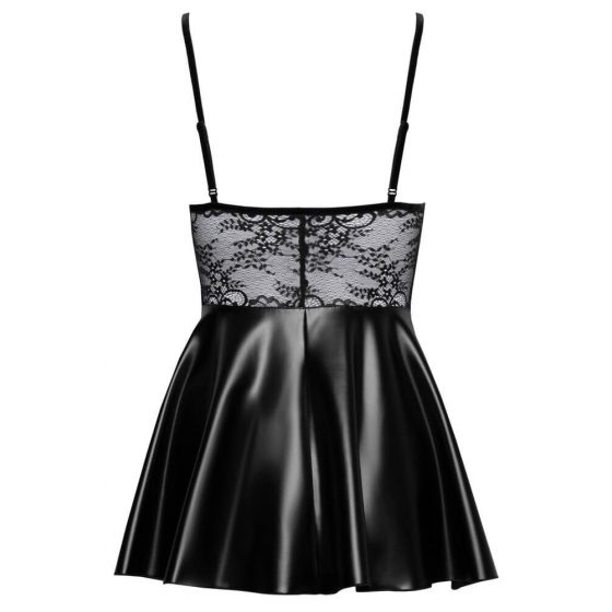 Noir - pitsist ülaosaga läikiv kleit (must)