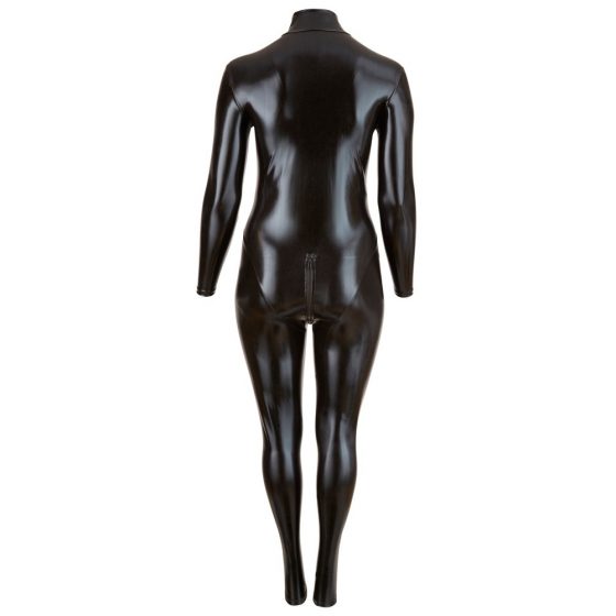 Cottelli Plus Size - läikiv pikk varrukas peo-kostüüm (must)