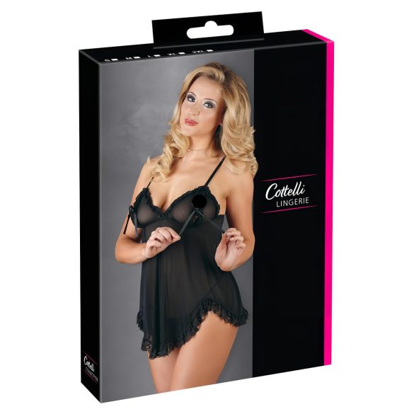 Cottelli - Kerge, volangidega babydoll (must)