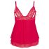 Cottelli Plus Size - pitsiline lahtine babydoll (punane)