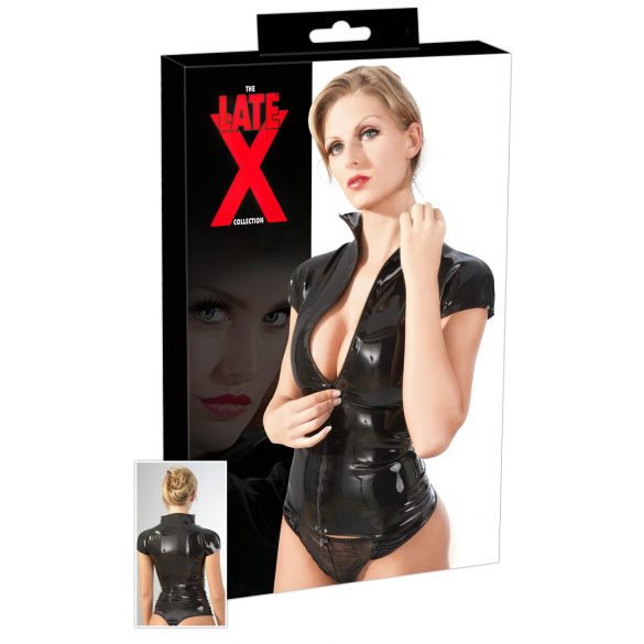 LATEX - lukuga lühikeste varrukatega naiste jakk (must) - XL