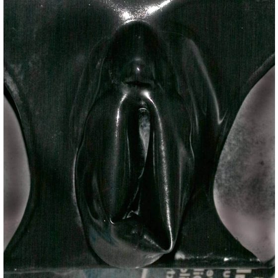 LATEX - naiste aluspüksid tupe kondoomiga (must)