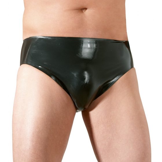LATEX - sisemise dildo ja peenisega meeste aluspüksid (must)