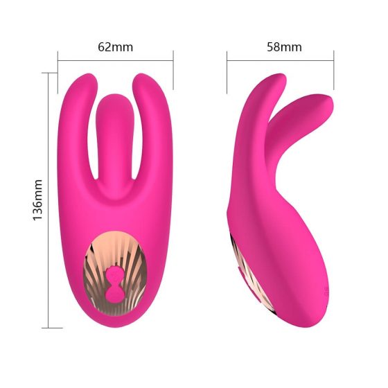 Mrow - akuga, 3 hargiga kliitori stimulaator (roosa)