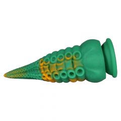   OgazR Kaheksajalg - iminapangadega polipikäe dildoo - 21 cm (roheline-kollane)