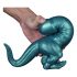 Toppedmonster – dinosauruse silikoonist dildo – 26 cm (türkiis) 