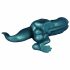 Toppedmonster – dinosauruse silikoonist dildo – 26 cm (türkiis) 