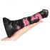 Väike Hobune - silikoonist hobu rakmete dildo - 18 cm (must-roosa)