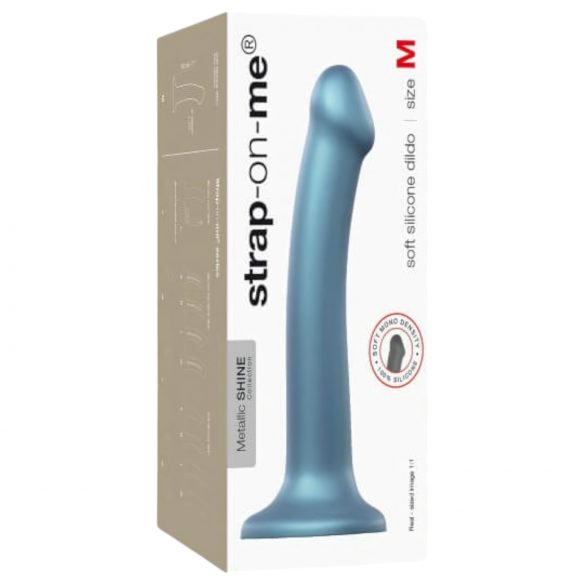 Strap-on-me Metallic Shine M - nahasõbralik dildo (metalliksinine)