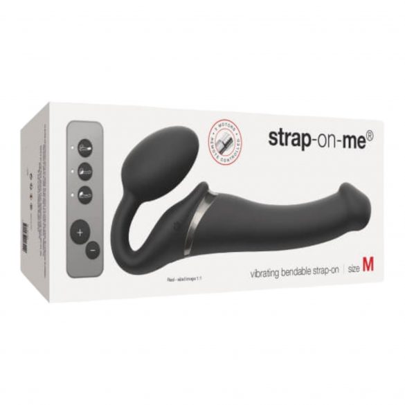 Strap-on-me M - keskmine kinnitusega vibraator - must 