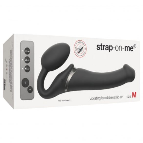 Strap-on-me M - keskmine kinnitusega vibraator - must 