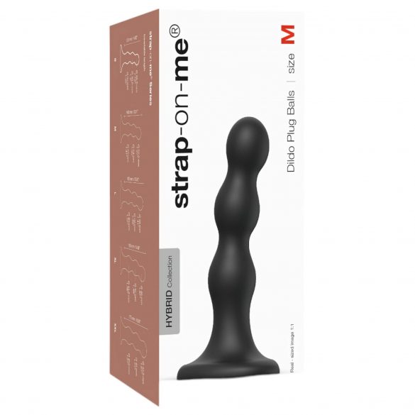 Strap-on-me Balls M - pallidega tald-dildo (must) 