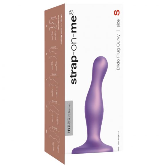 Strap-on-me Curvy S - laineline, alusega dildo (lilla)