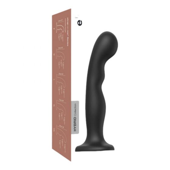 Strap-on-me P&G L - curved, footed dildo (black)