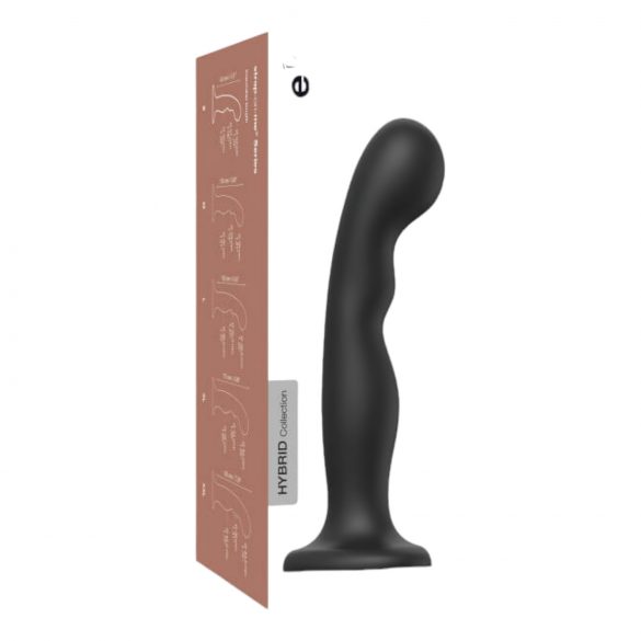 Strap-on-me P&G L - kaardus, jalaga dildo (must)