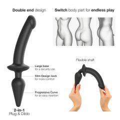   Strap-on-me Swith Poolreaalne XXL - 2in1 silikoon dildo (must)