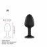 Dorcel Geisha Plug Diamond M - valge kiviga anaal dildo (must) 