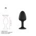 Dorcel Geisha Plug Diamond M - valge kiviga anaal dildo (must) 