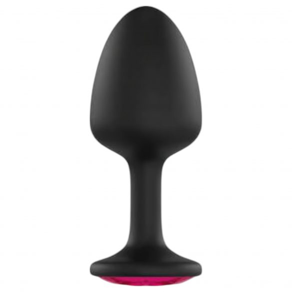 Dorcel Geisha Plug Ruby M - roosa kiviga anaalplugg (must) 