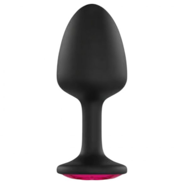 Dorcel Geisha Plug Ruby M - roosa kiviga anaalplug (must)