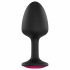 Dorcel Geisha Plug Ruby M - roosa kiviga anaalplugg (must) 