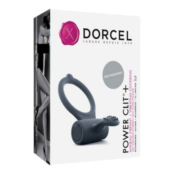 Dorcel Power Clit Plus - laetav akuga vibratsioonirõngas (must)