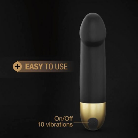 Dorcel Real Vibration S 2.0 - akutoitega vibraator (must-kuldne)