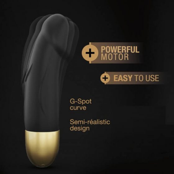 Dorcel Real Vibration S 2.0 - akutoitega vibraator (must-kuldne)