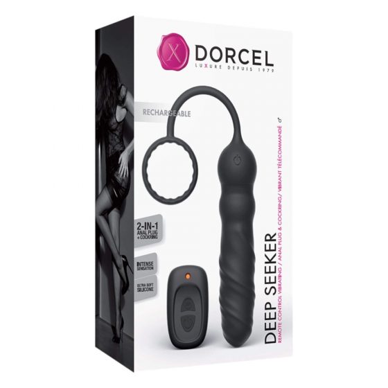 Dorcel Deep Seeker - akupatare, raadios anaal vibraator (must)