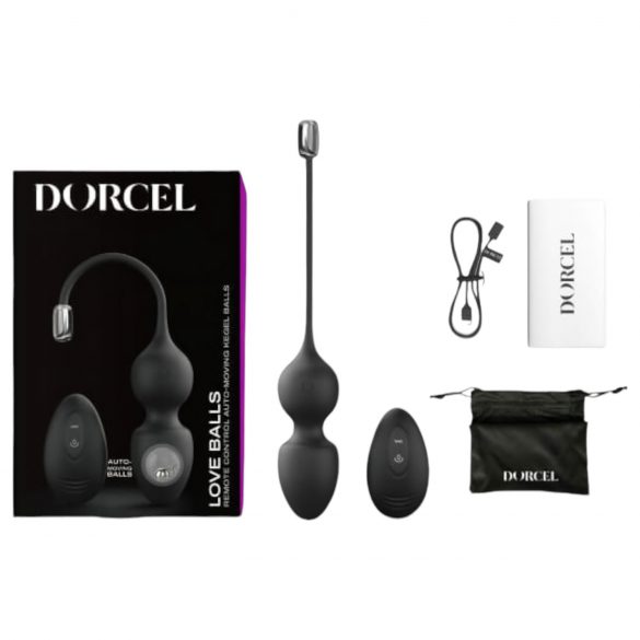 Dorcel Love Balls - juhtmega, raadio teel juhitavad magnetilised geishakuulid (must) 