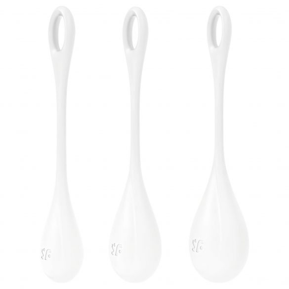 Satisfyer Yoni Power 1 - geiša kuulikomplekt - valge (3 osaline) 