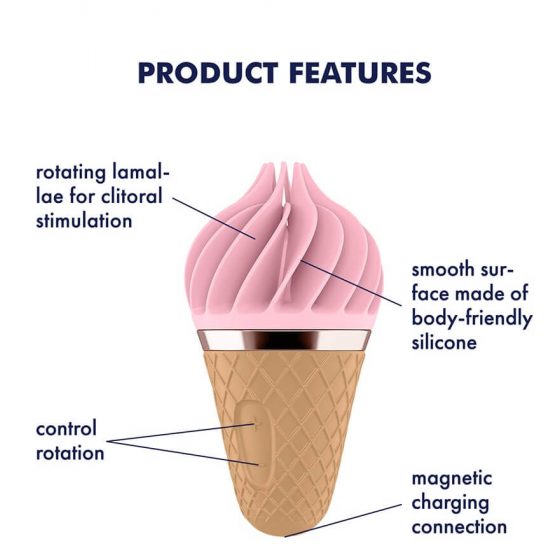 Satisfyer Sweet Treat - akutoitega pöörlev kliitori vibraator (roosa-pruun)