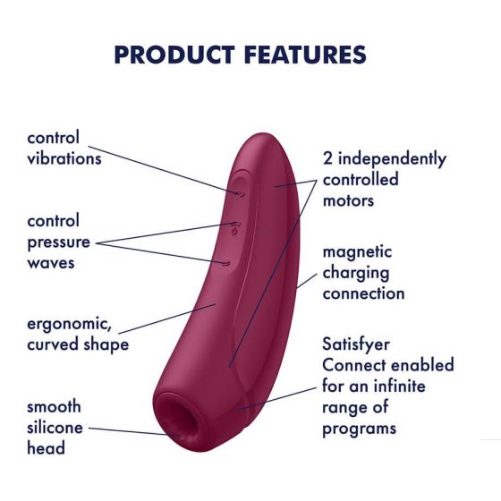 Satisfyer Curvy 1+ - nutikas õhuimpulssidega kliitoristimulaator (punane)