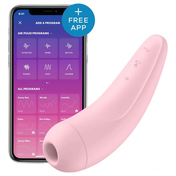 Satisfyer Curvy 2+ - nutikas õhulainetega kliitori stimulaator vibraator (roosa) 