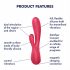 Satisfyer Mono Flex - nutikas veekindel vibraator (punane) 