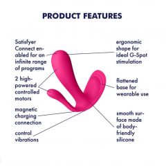   Satisfyer Top Secret Plus - nutika 3-haruline vibraator (roosa)