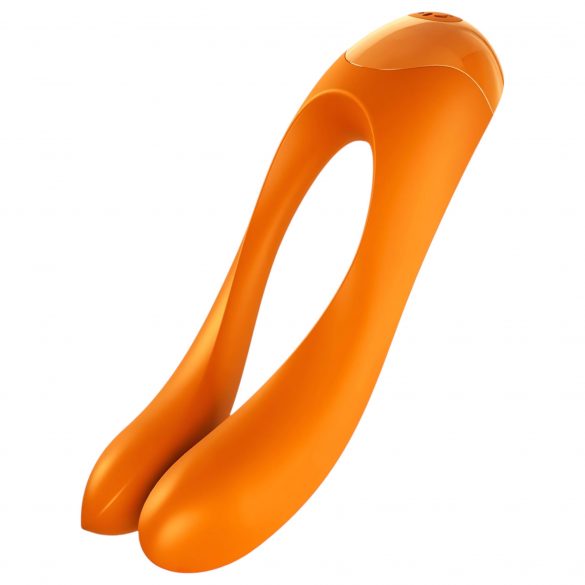 Satisfyer Candy Cane - akuga, veekindel kaheharuline vibraator (oranž) 