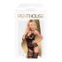 Penthouse Hottie - pitsiline, paelaga, võrkkomplekt (must) - XL