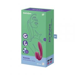   Satisfyer Sunray - akuga, õhulainete 2in1 vibraator (punane)