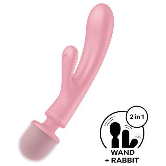 Satisfyer Triple Lover - G-punkti ja masseeriv vibraator (roosa)