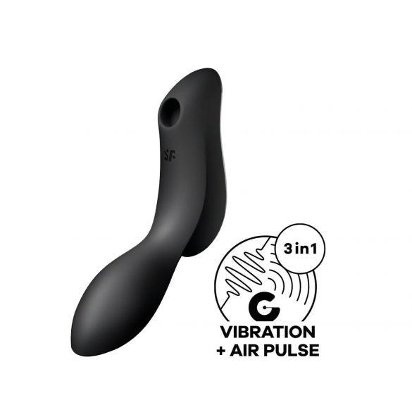 Satisfyer Curvy Trinity 2 - akuga õhulainetega 2in1 vibraator (must)