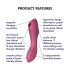 Satisfyer Curvy Trinity 3 - akuga õhulainetega 2in1 vibraator (punane)