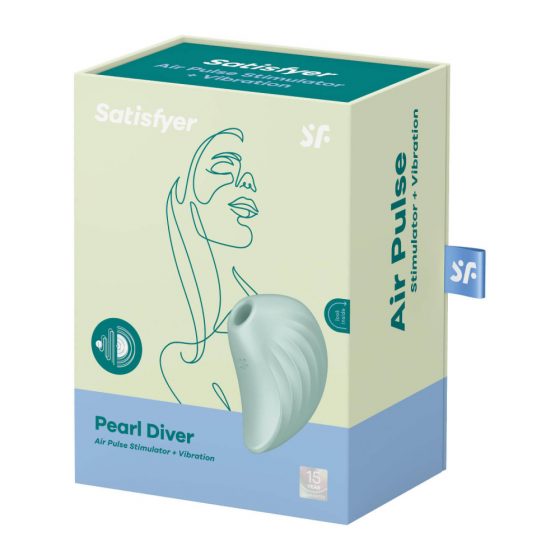 Satisfyer Pearl Diver - akuga, õhulainetega kliitorivibraator (mündiroheline)