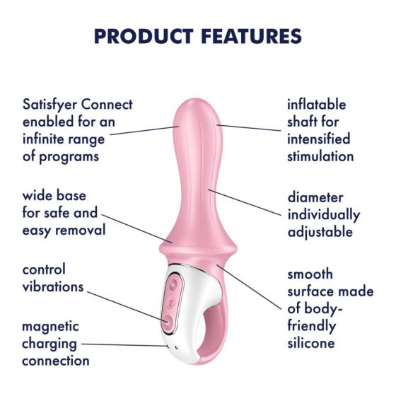 Satisfyer Air Pump Booty 5 - nutikas pumbatav anal vibraator (roosa)