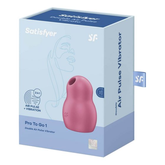 Satisfyer Pro To Go 1 - akuga, õhulainega kliitori stimulaator (punane)