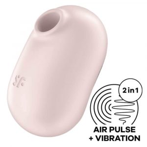 Satisfyer Pro To Go 2 - akutoitel, õhulainete kliitori erutaja vibraator (beež)