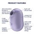 Satisfyer Pro To Go 2 - akuga, õhulainetega kliitoristimulaator (violetne) 